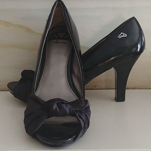 Fergalicious Classic Black Open Toe High Heels